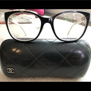 Authentic Chanel Eyeglasses & Black Quilted Case